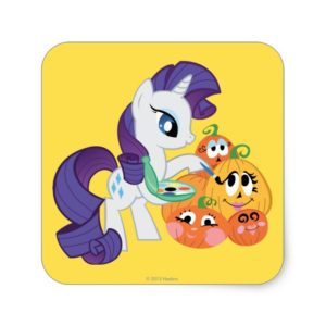 Rarity Painting Pumpkins Square Sticker