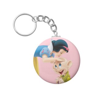 Snow White Kissing Dopey on the Head Keychain