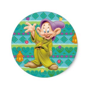 Snow White's Dopey Classic Round Sticker
