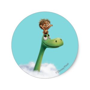 Spot And Arlo Head In Clouds Classic Round Sticker
