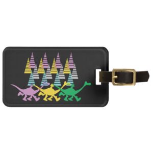 Spot and Arlo Purple Yellow Green Trees Luggage Tag