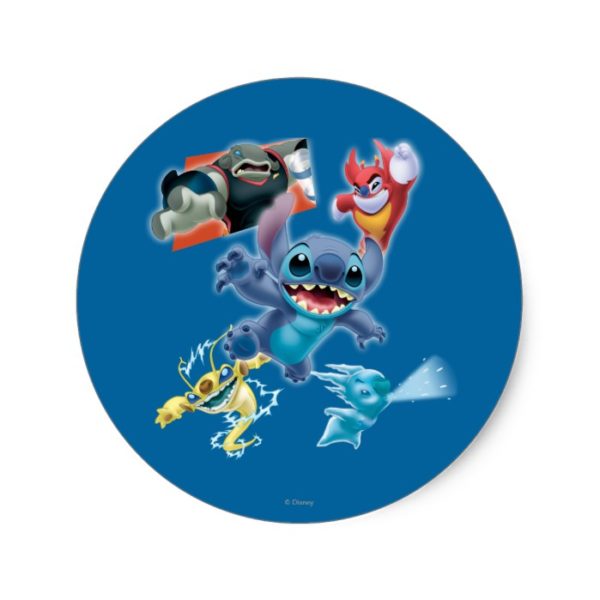Stitch and Friends Classic Round Sticker