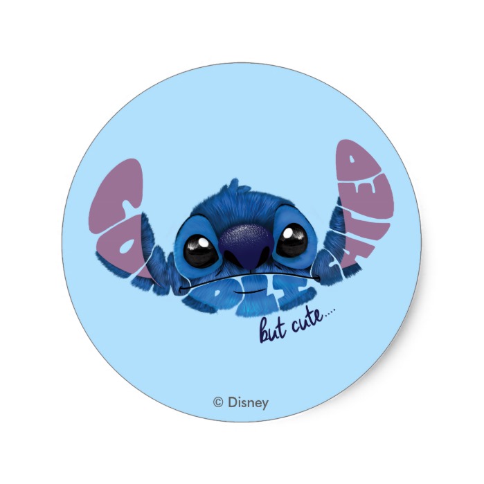 Stitch  Complicated But Cute 2 Classic Round Sticker - Custom Fan Art