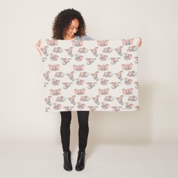 Sweet Dumbo Pattern Fleece Blanket