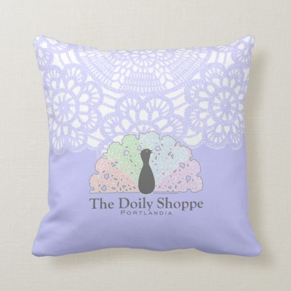 The Doily Shoppe, Portlandia Throw Pillow