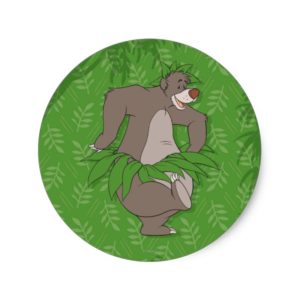 The Jungle Book Baloo with Grass Skirt Classic Round Sticker