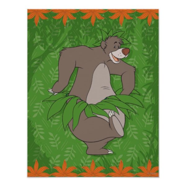 The Jungle Book Baloo with Grass Skirt Poster