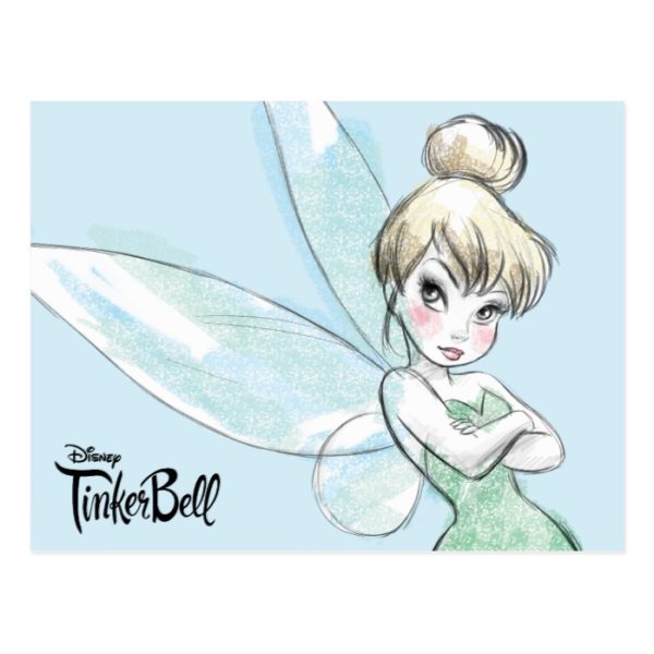 Tinker Bell | Arms Crossed Pastel Postcard