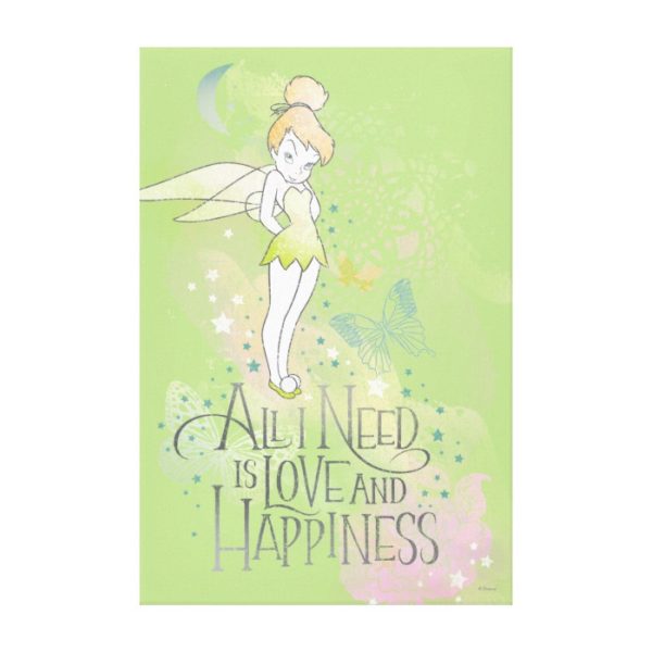 Tinker Bell Love And Happiness Canvas Print