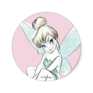 Tinker Bell | Sitting Pastel Classic Round Sticker