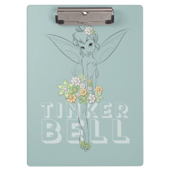 Tinker Bell Sketch With Jewel Flowers Clipboard