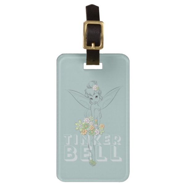 Tinker Bell Sketch With Jewel Flowers Luggage Tag