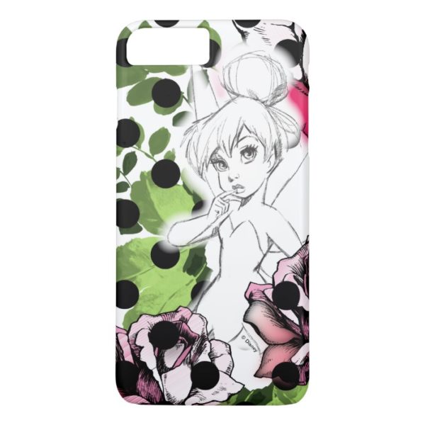 Tinker Bell Sketch With Roses and Polka Dots Case-Mate iPhone Case