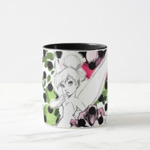 Tinker Bell Sketch With Roses and Polka Dots Mug