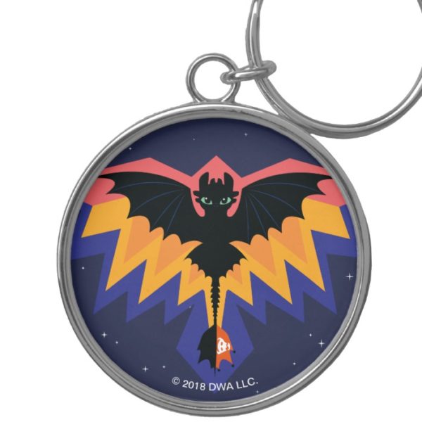 Toothless Colored Flight Graphic Keychain
