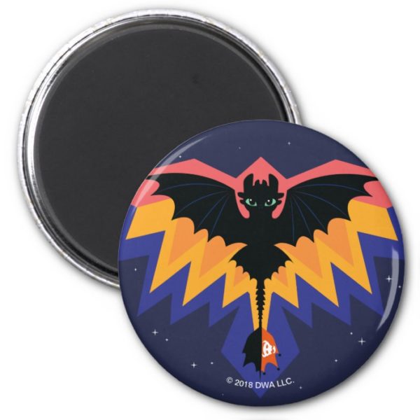 Toothless Colored Flight Graphic Magnet