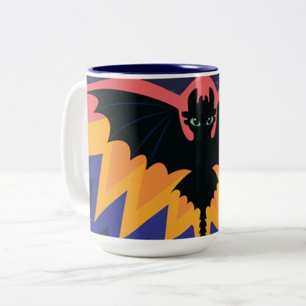 Toothless Colored Flight Graphic Two-Tone Coffee Mug