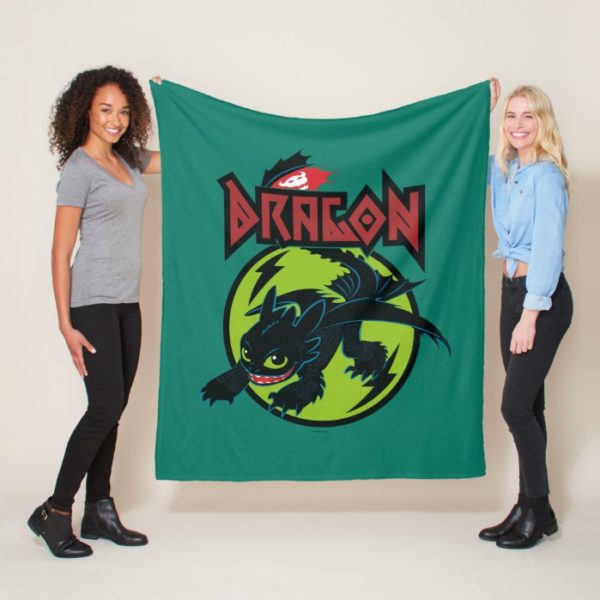 Toothless "Dragon" Runic Graphic Fleece Blanket