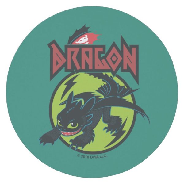 Toothless "Dragon" Runic Graphic Round Paper Coaster