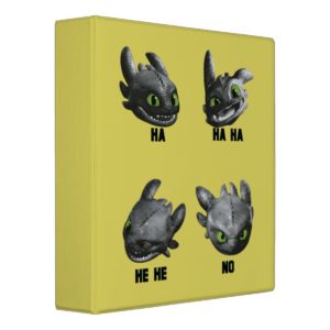 Toothless Face Expression Chart 3 Ring Binder