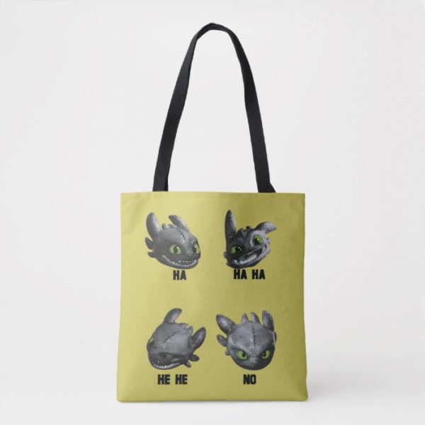 Toothless Face Expression Chart Tote Bag
