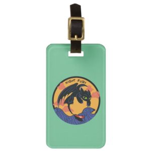Toothless "Night Fury" Flying Over Ocean Waves Bag Tag