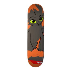 Toothless Sitting Illustration Skateboard Deck