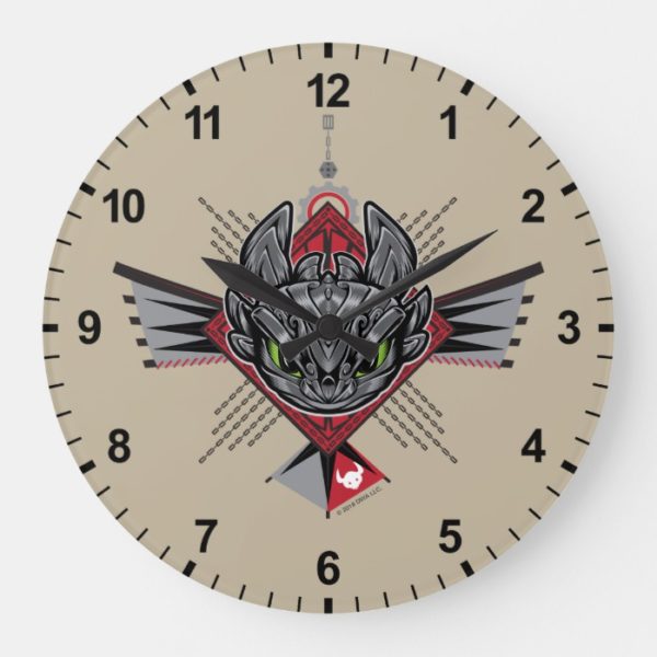 Toothless Tribal Chain Emblem Large Clock