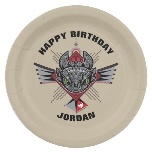Toothless Tribal Chain Emblem Paper Plate