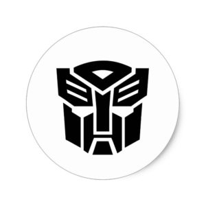 Transformers Autobots  Black  Mask Classic Round Sticker