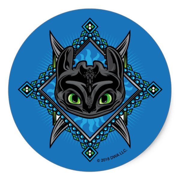 Tribal Toothless Emblem Classic Round Sticker