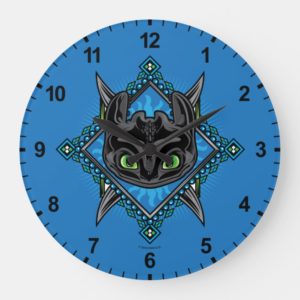 Tribal Toothless Emblem Large Clock