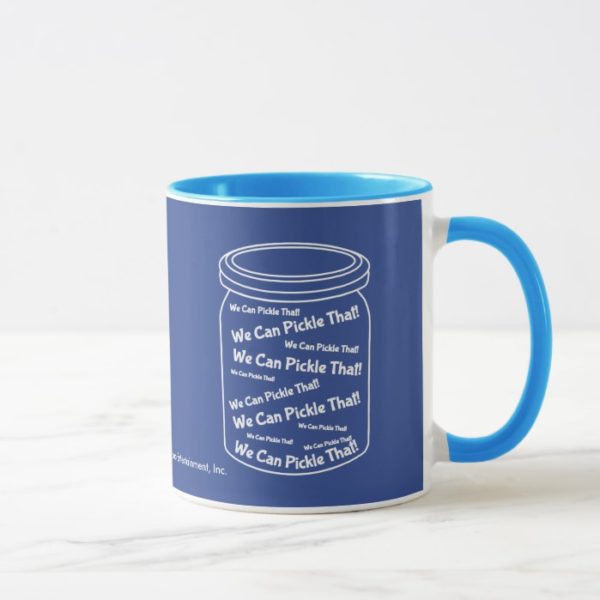 We Can Pickle That! Blue And White Ringer Mug