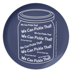 We Can Pickle That! Navy Blue Melamine Plate