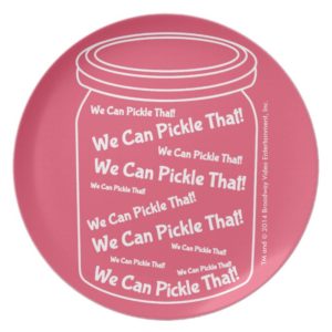 We Can Pickle That! Red Melamine Plate