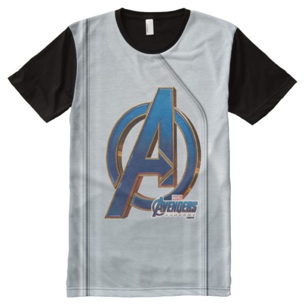 Avengers: Endgame | Avengers Blue & Gold Logo All-Over-Print Shirt