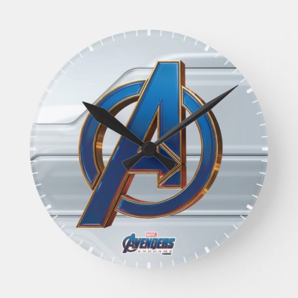 Avengers: Endgame | Avengers Blue & Gold Logo Round Clock