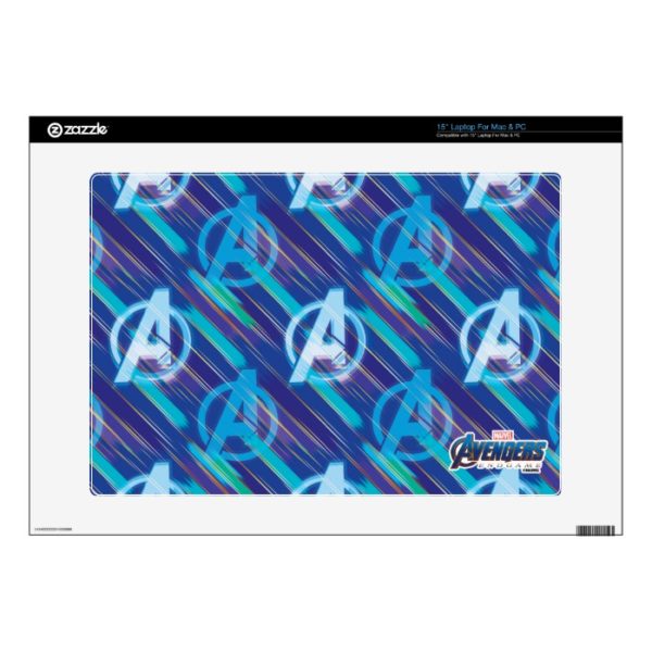 Avengers: Endgame | Avengers Blue Logo Pattern 15" Laptop Decal