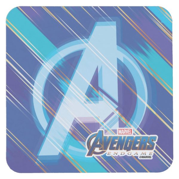 Avengers: Endgame | Avengers Blue Logo Pattern Square Paper Coaster