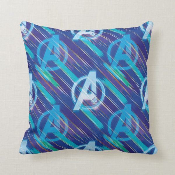 Avengers: Endgame | Avengers Blue Logo Pattern Throw Pillow