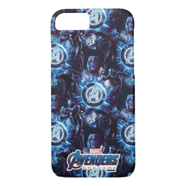Avengers: Endgame | Avengers & Thanos Blue Pattern Case-Mate iPhone Case