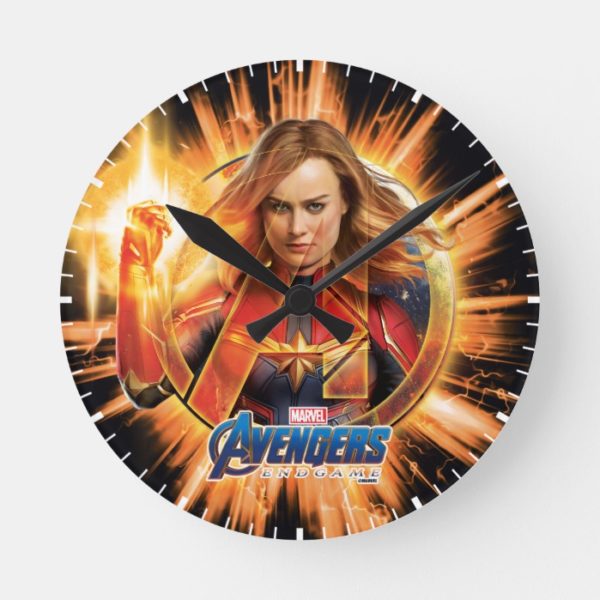 Avengers: Endgame | Captain Marvel Avengers Logo Round Clock
