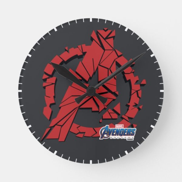Avengers: Endgame | Shattered Avengers Logo Round Clock