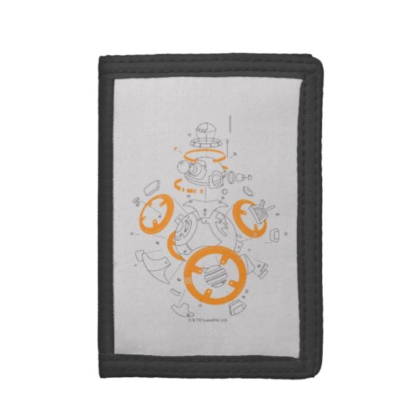 BB-8 Exploded View Drawing Trifold Wallet