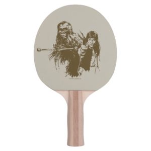 Chewie and Han Silhouette Ping Pong Paddle