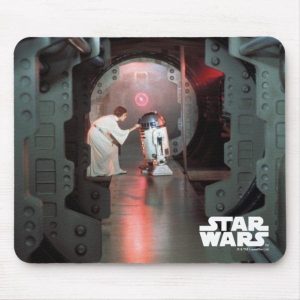 Leia and R2-D2 Secret Message Scene Mouse Pad