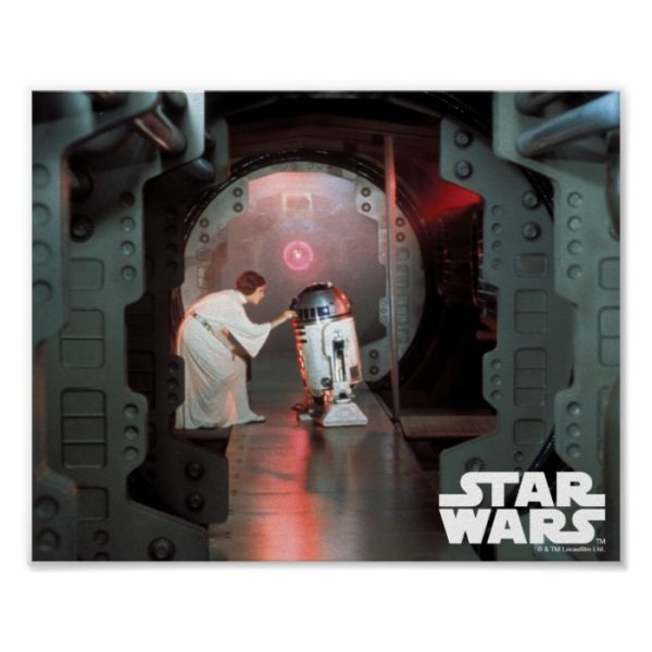 Leia and R2-D2 Secret Message Scene Poster