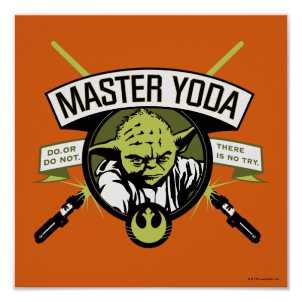 Master Yoda Lightsaber Badge Poster