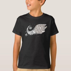 Millennium Falcon Typography Illustration T-Shirt
