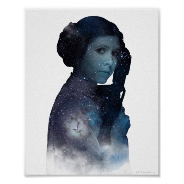 Princess Leia | Space Silhouette Poster